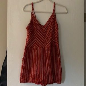 Red striped romper